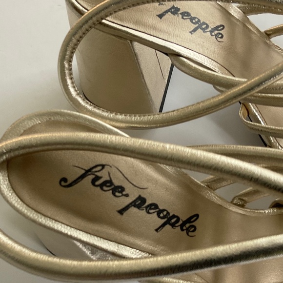 FREE PEOPLE Colette Cinched Heels Sandals Champagne Size EU 40 - Picture 8 of 13